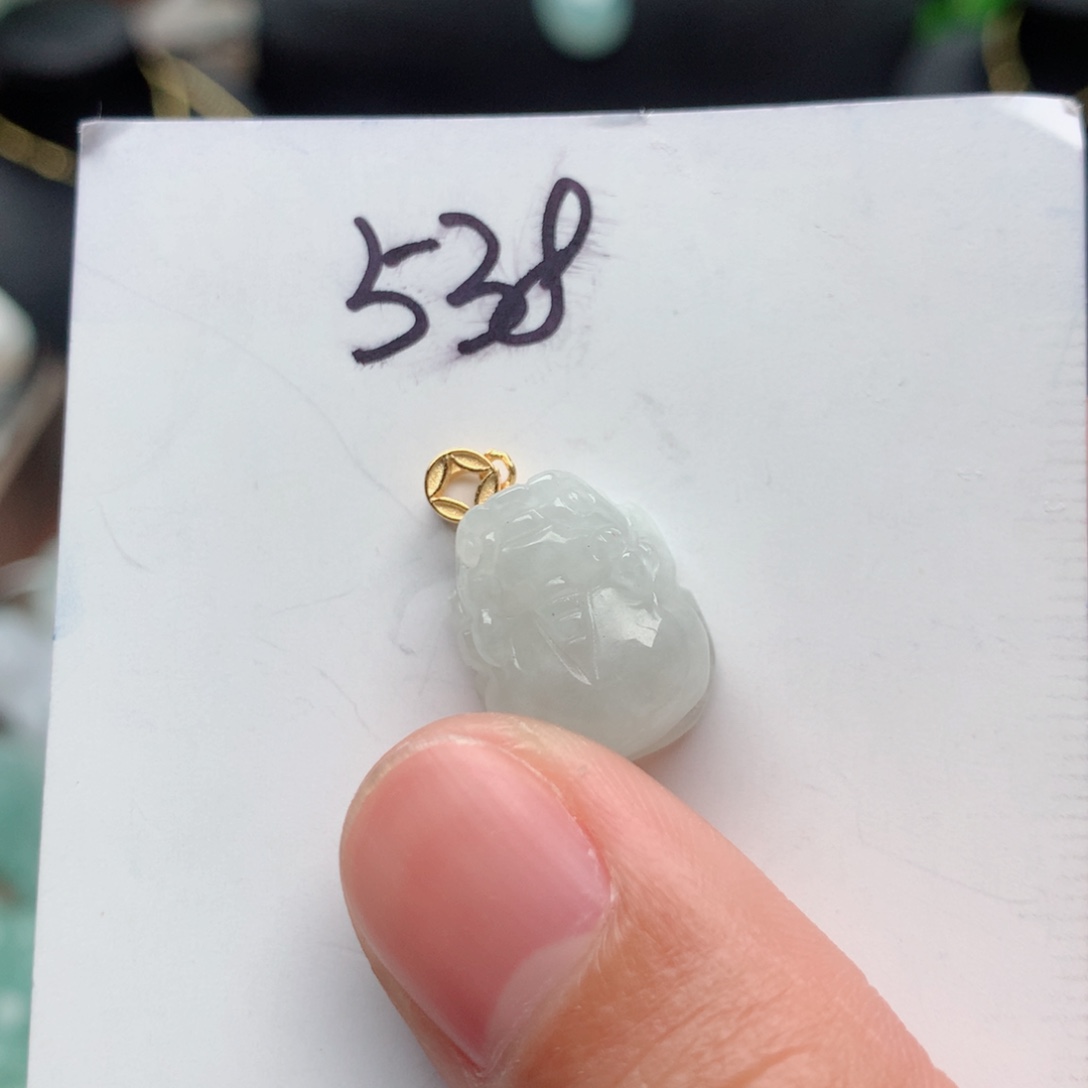 翡翠颈饰银S925镀金镶嵌吊坠