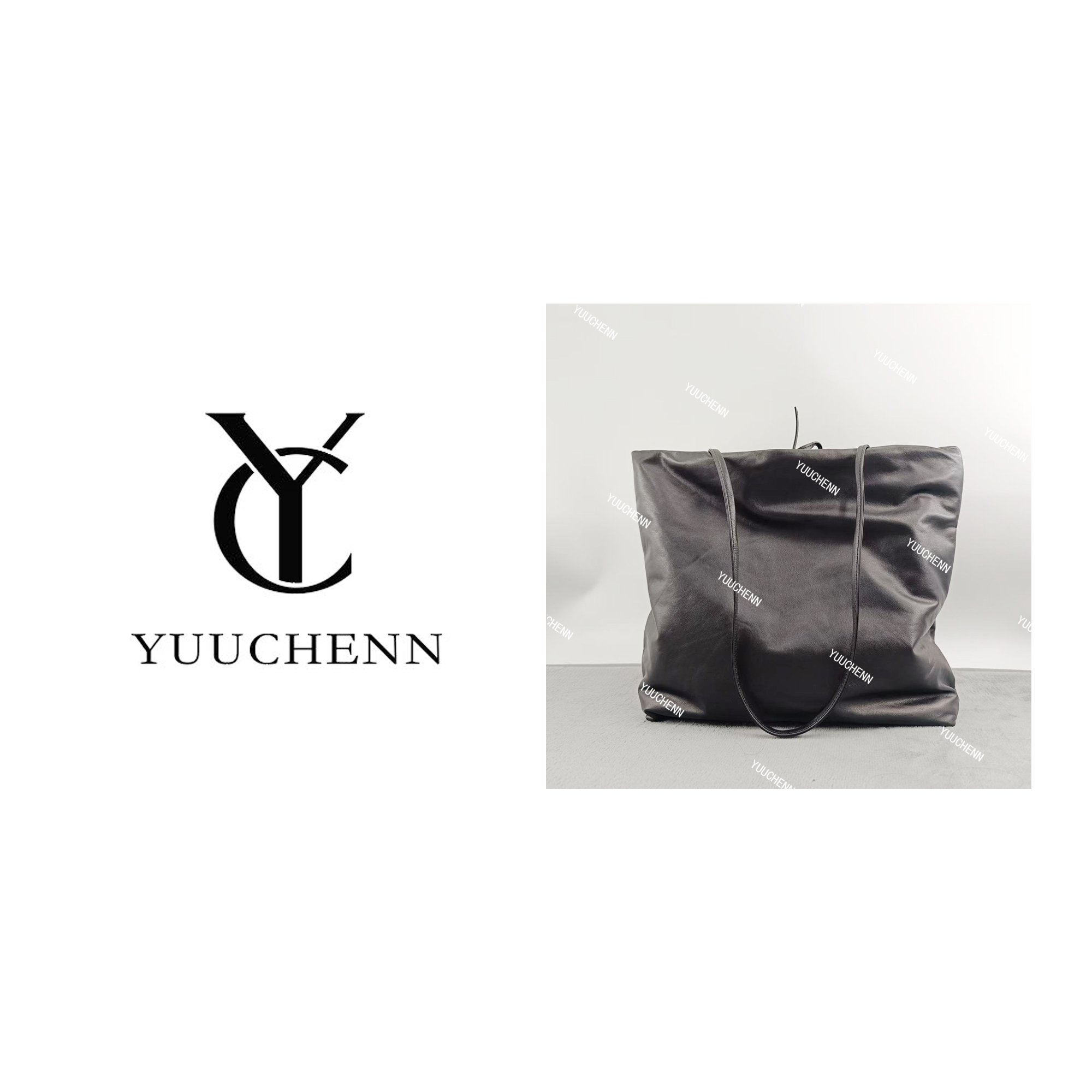 YUUCHENN/【托特包】进口羊皮28cm黑色 单肩腋下包HH4602