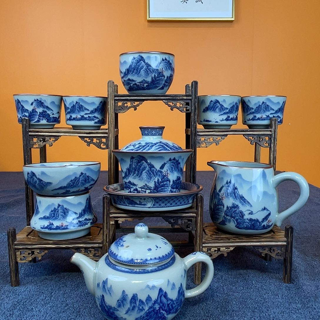 恰***”景德镇陶瓷八件套➕壶