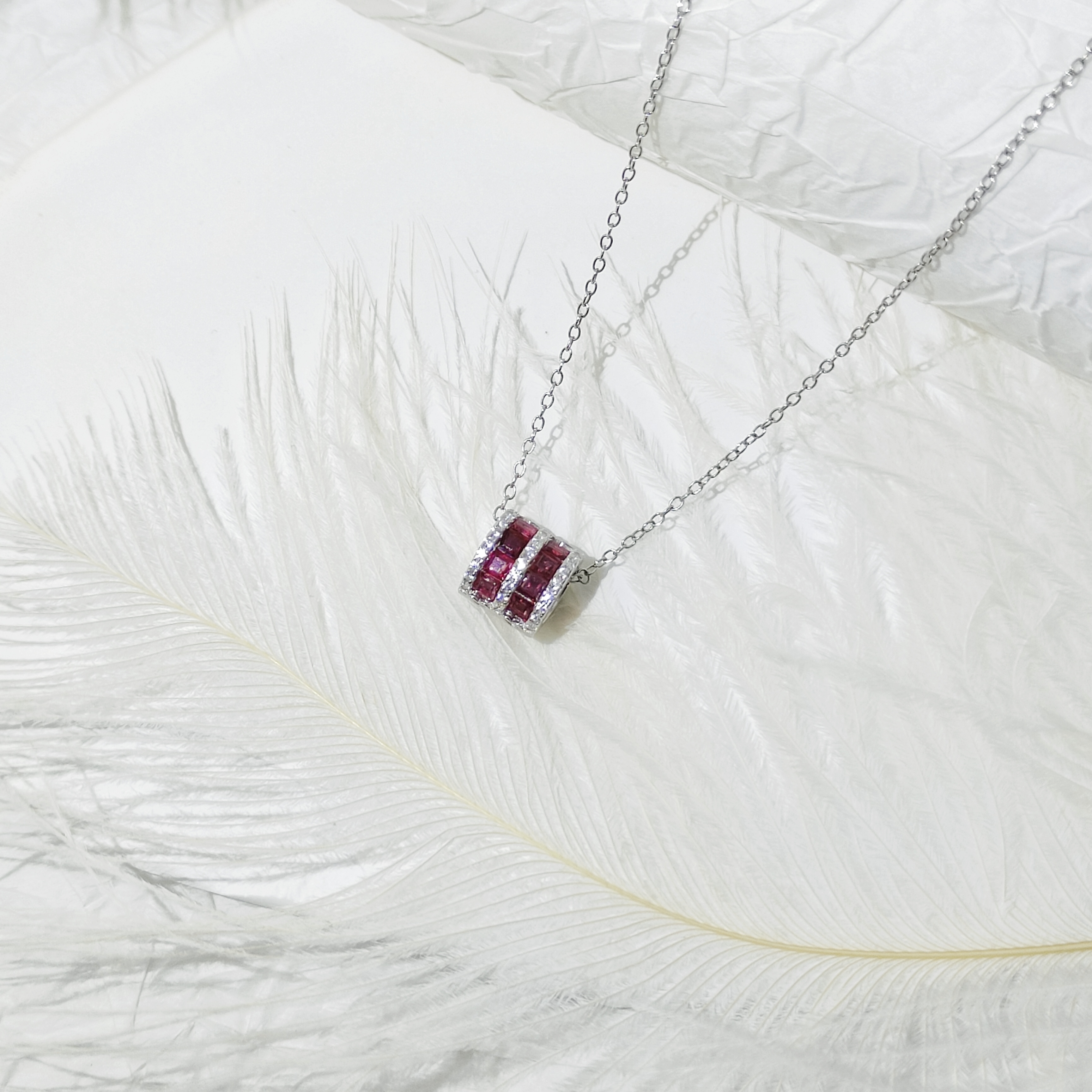 51226-XACP5红宝石项链精致百搭【主石规格"方2.2 1ct"】