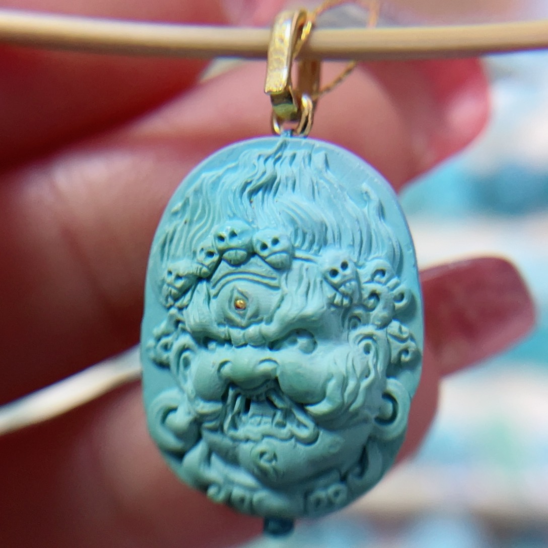 绿松石珠宝半成品18K金镶嵌