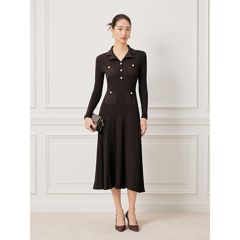 Song of Song/歌中歌气质长袖针织连衣裙5C36106500