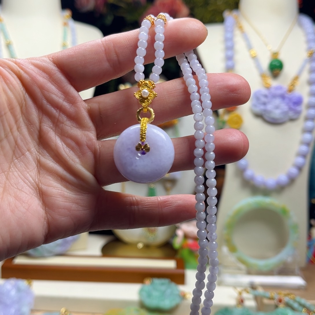 翡翠颈饰未镶嵌冷**令天然翡翠