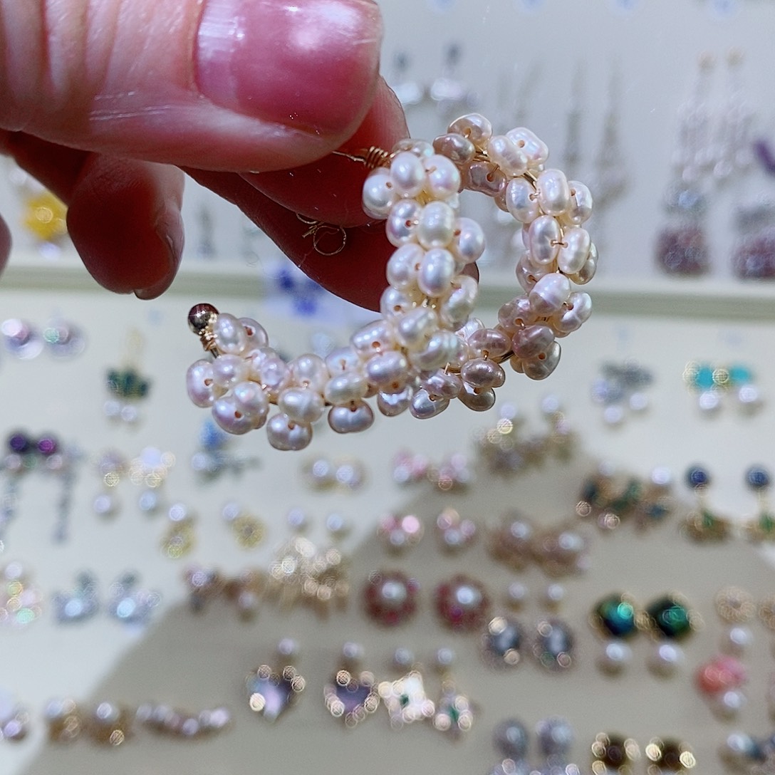 耳饰淡水珍珠银S925镶嵌