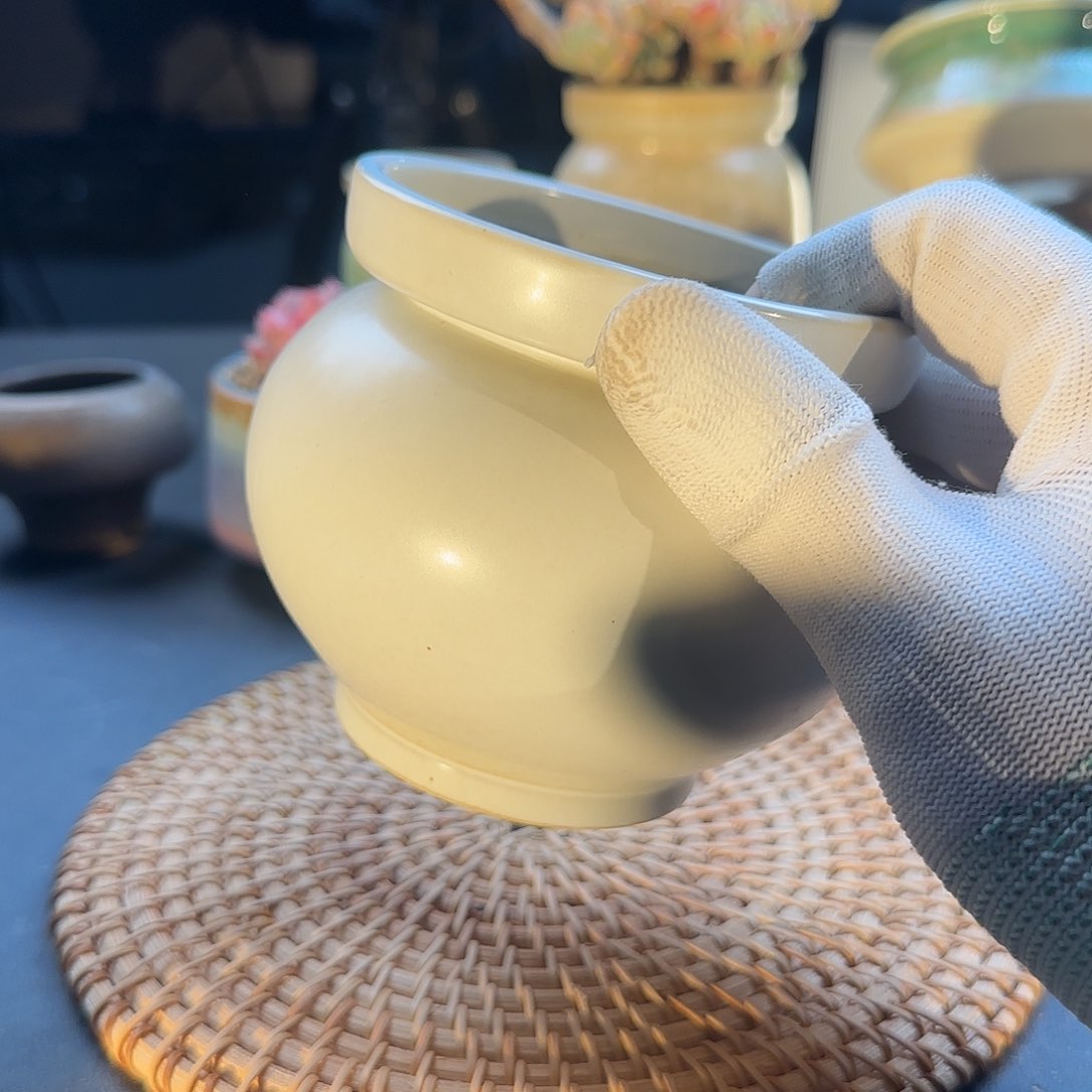 瓷片景德镇手工花盆