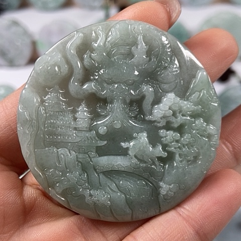 翡翠颈饰未镶嵌龙行天下福利