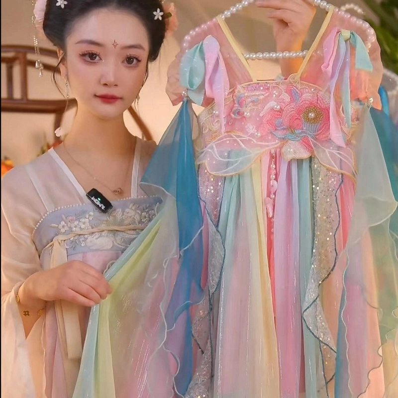 汉绣坊【再桃公主】2025新款女童国风仙气夏季休闲汉服裙25116