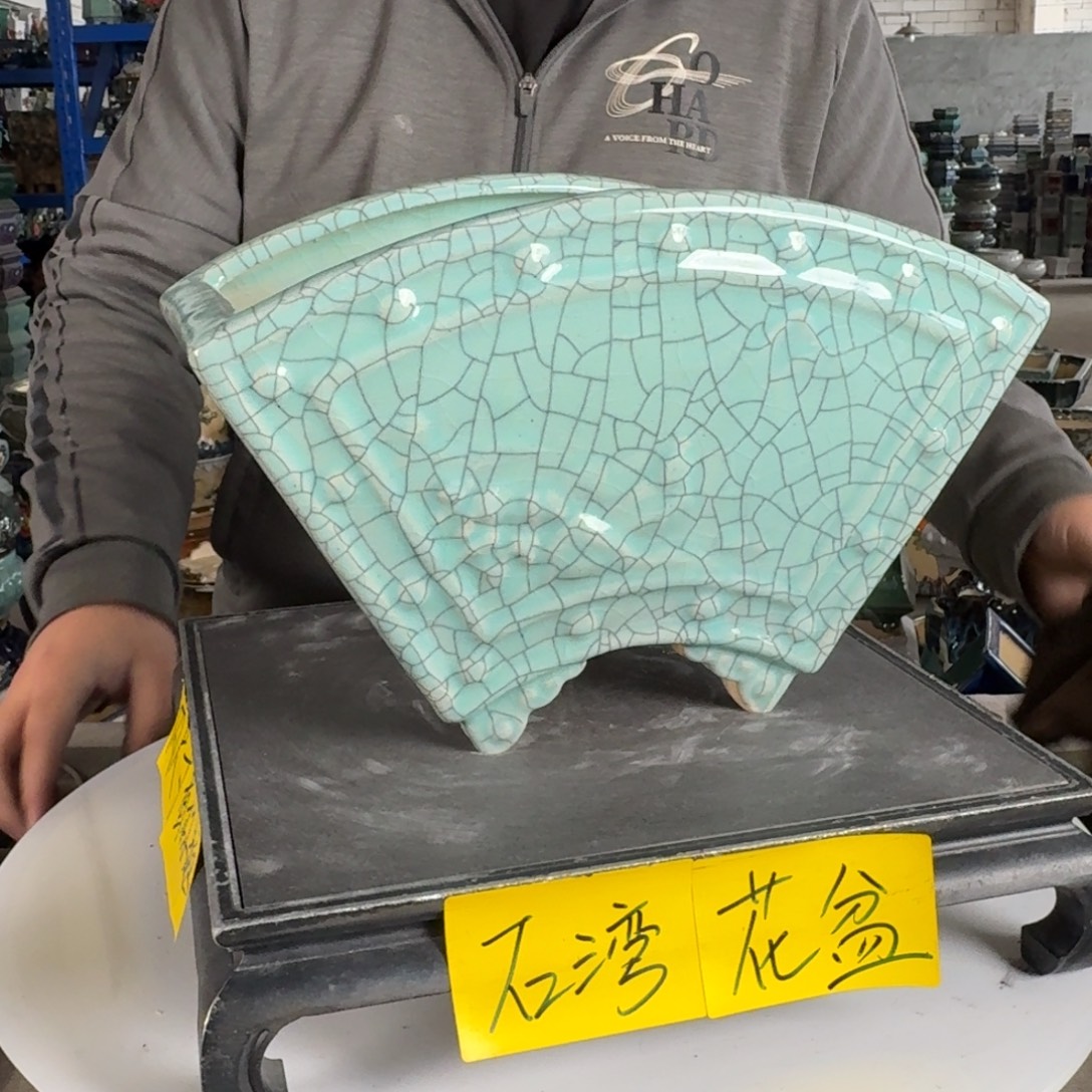 。一风堂石湾花盆 针眼气孔 内27*14*16