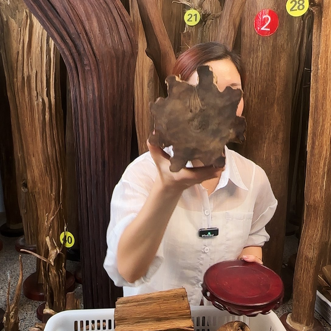 沉香碎屑沉香天然沉香原材料摆件➕底座