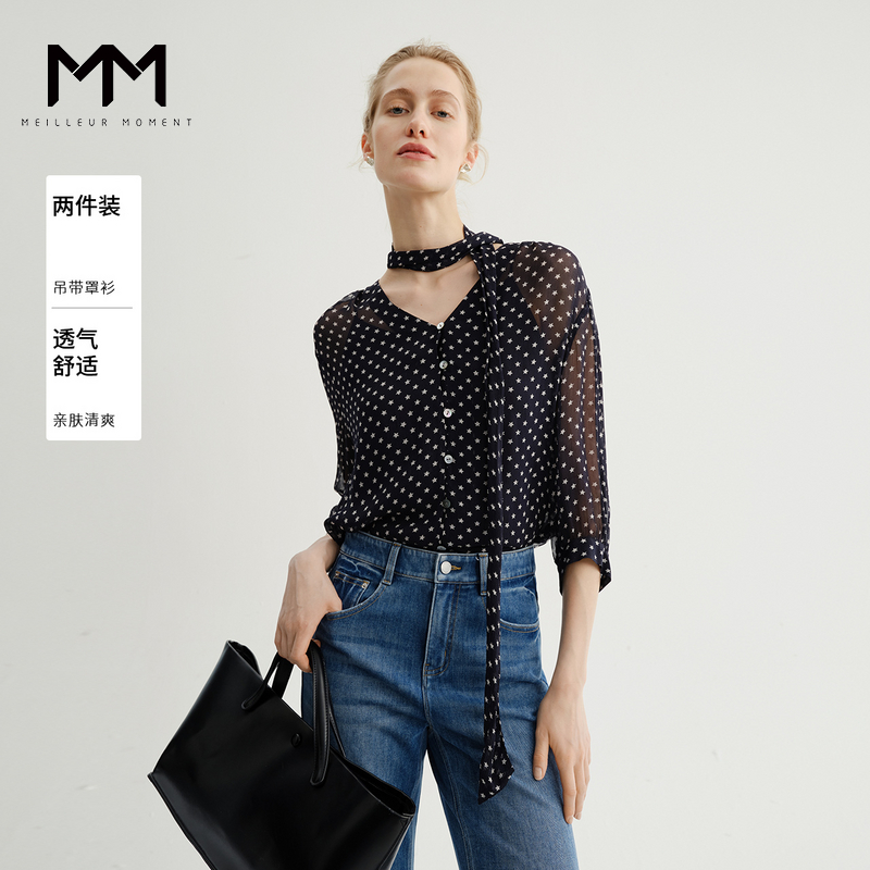 MM麦檬复古波点轻量衬衫25夏新品商场同款5G4121001