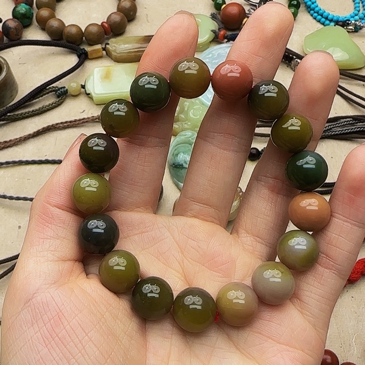 和田玉手链未镶嵌柠**茶