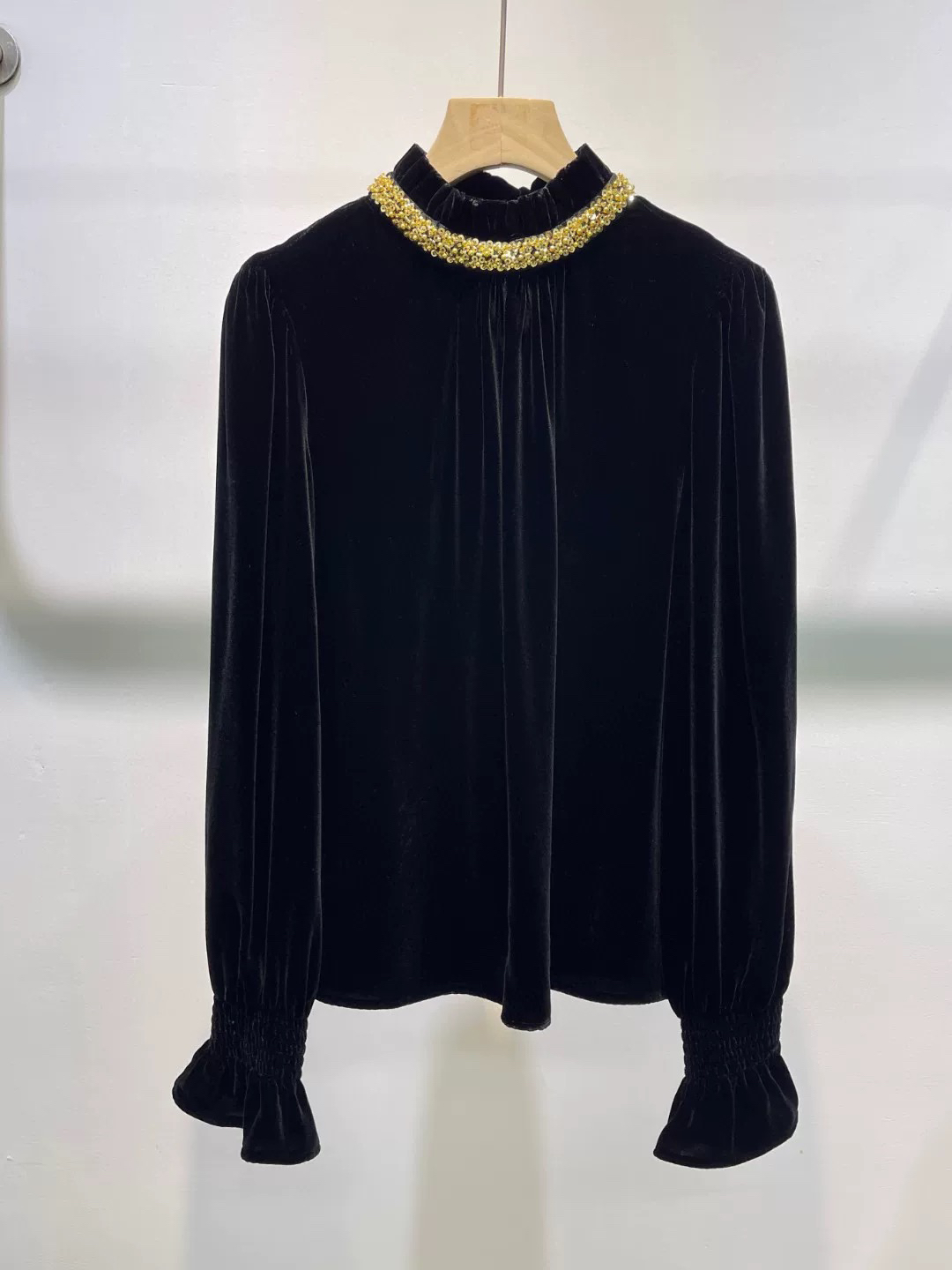 【C·Ting】真丝丝绒女春季新款高端轻奢名媛气质上衣