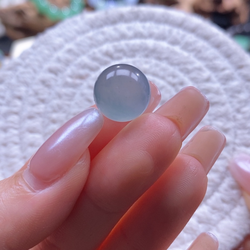 【闪购商品】翡翠未镶嵌颈饰翡翠高冰深蓝珠卡13.05mm