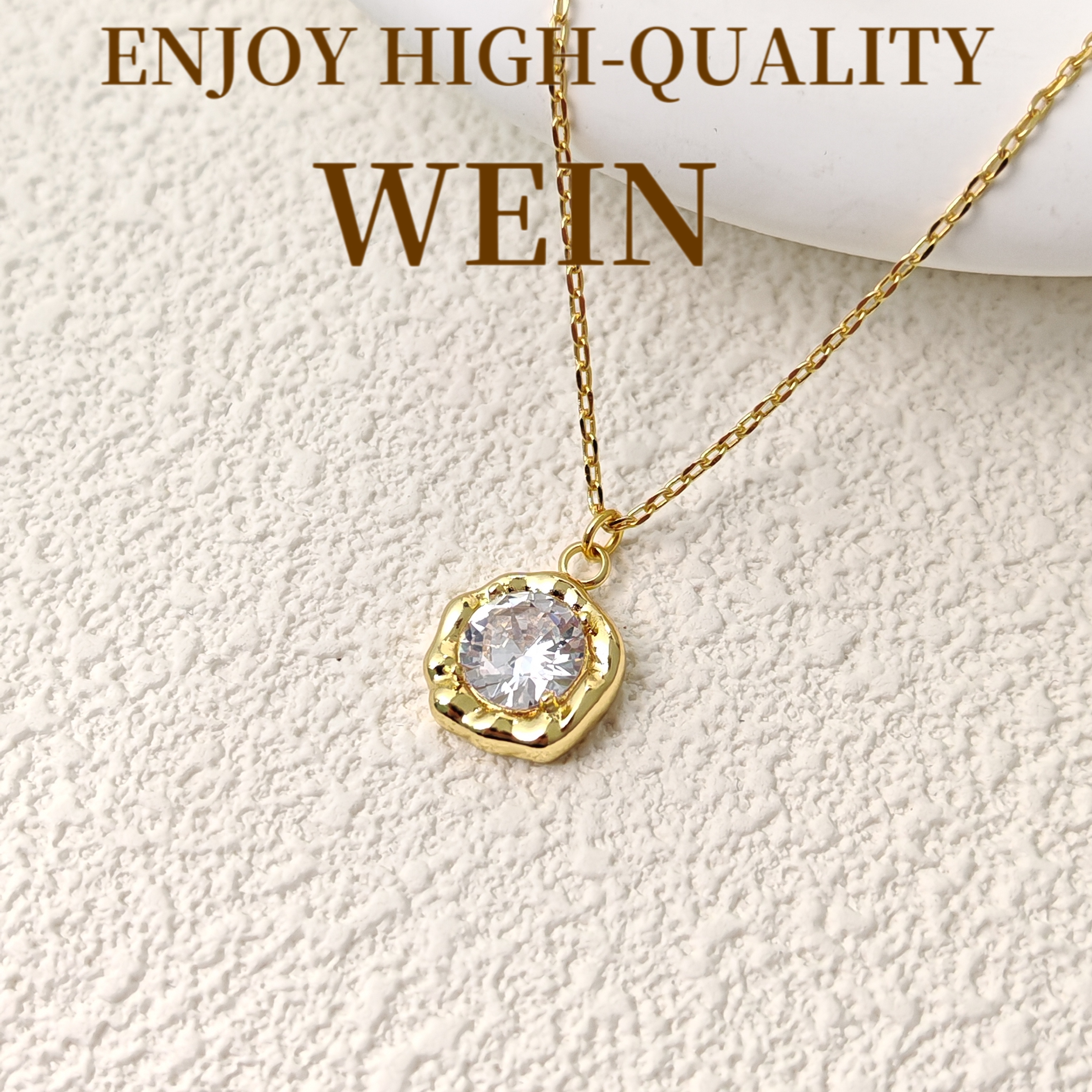 WEIN 铜合金项链 「亮晶晶」精致镶钻百搭轻奢镶嵌素简约金色时尚