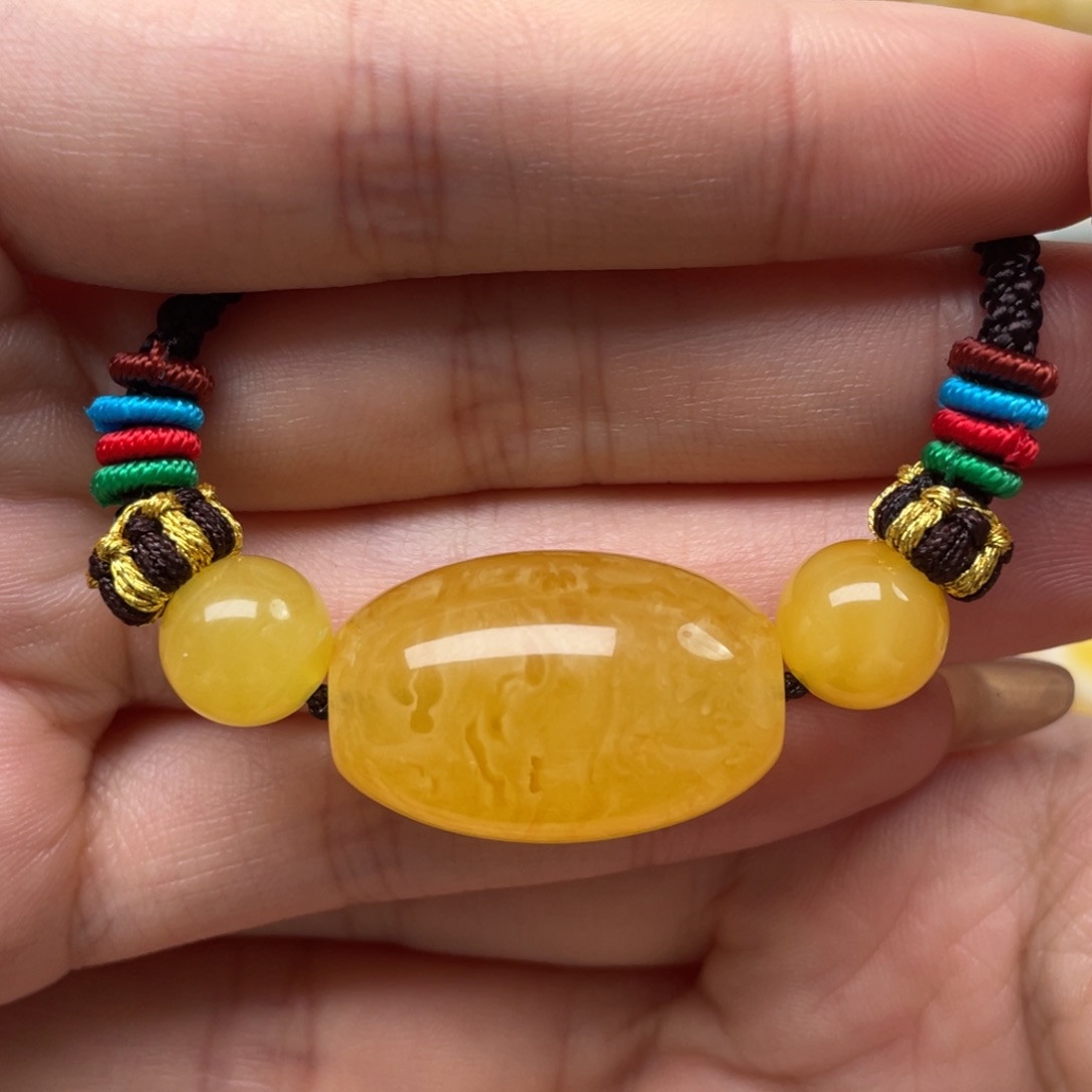 蜜蜡裸石未镶嵌蜜蜡枣珠17*26腰珠9.9