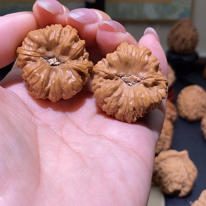 把件文玩核桃仙*32金蟾凹底