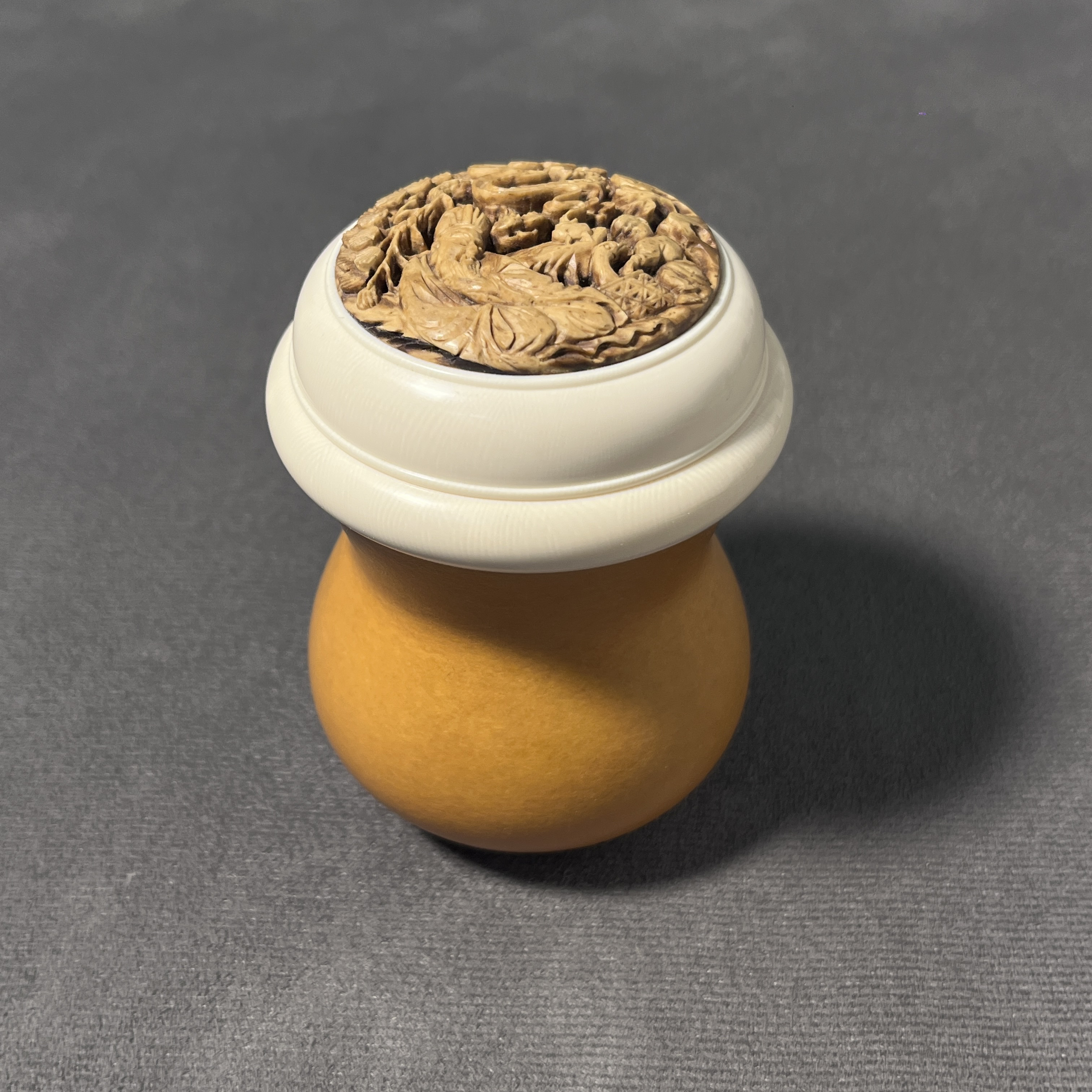 海派文玩葫芦墩子椰壳蒙心猛犸牙黑虫