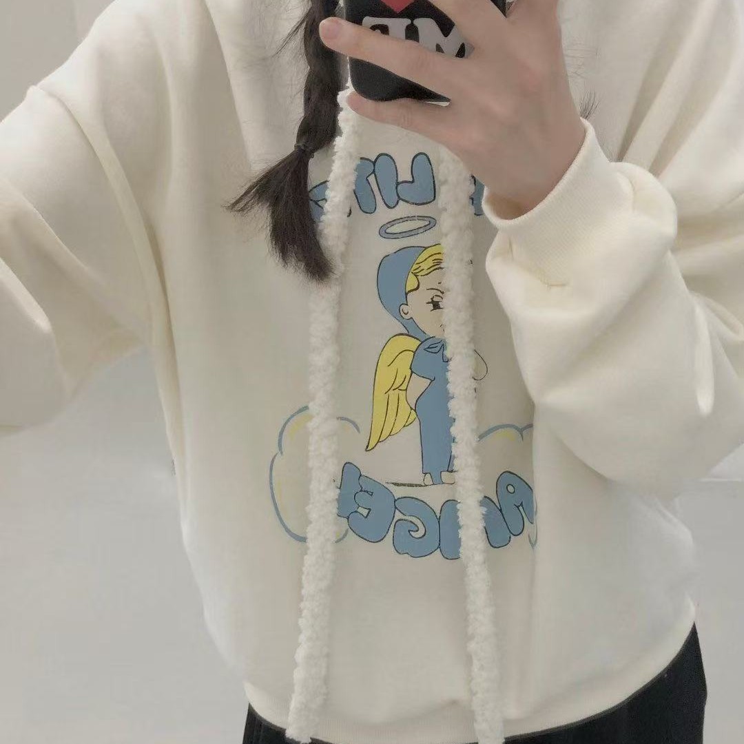 ins风|2025韩国东大门新款休闲百搭宽松卫衣短款长袖上衣秋冬集合