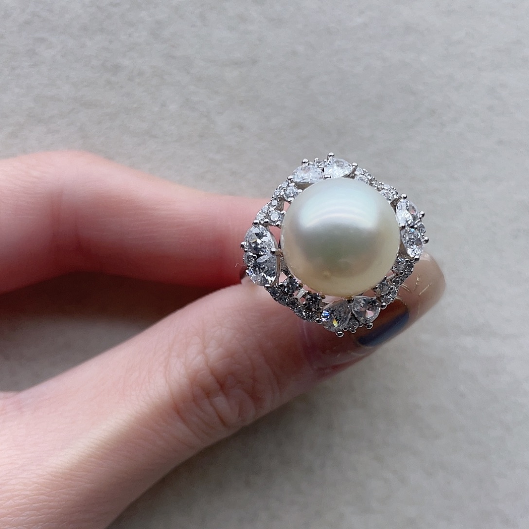 海水珍珠银S925镶嵌戒指44