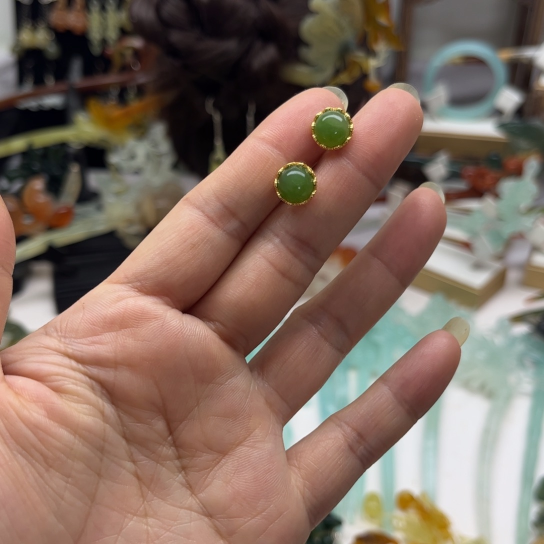 蛇纹石玉发饰合金