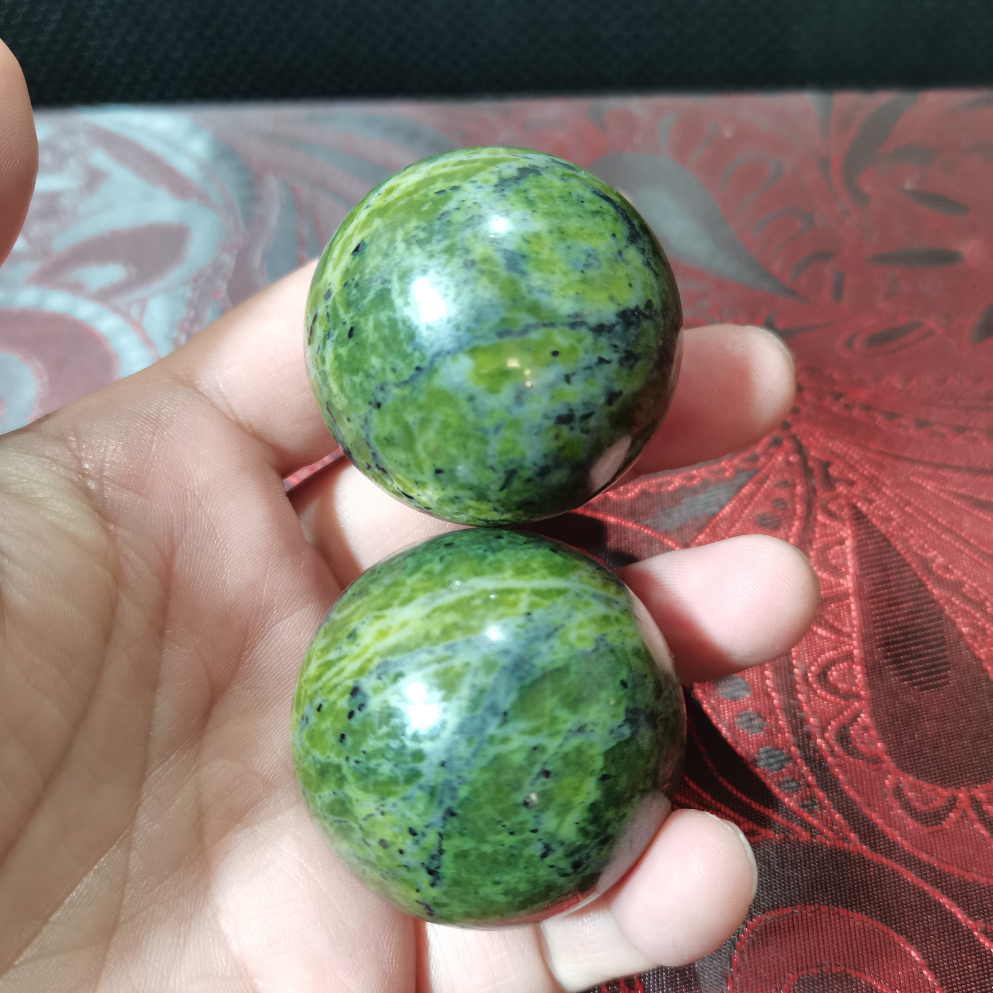 藏玉药王石精品直径4.2健身球随机发货