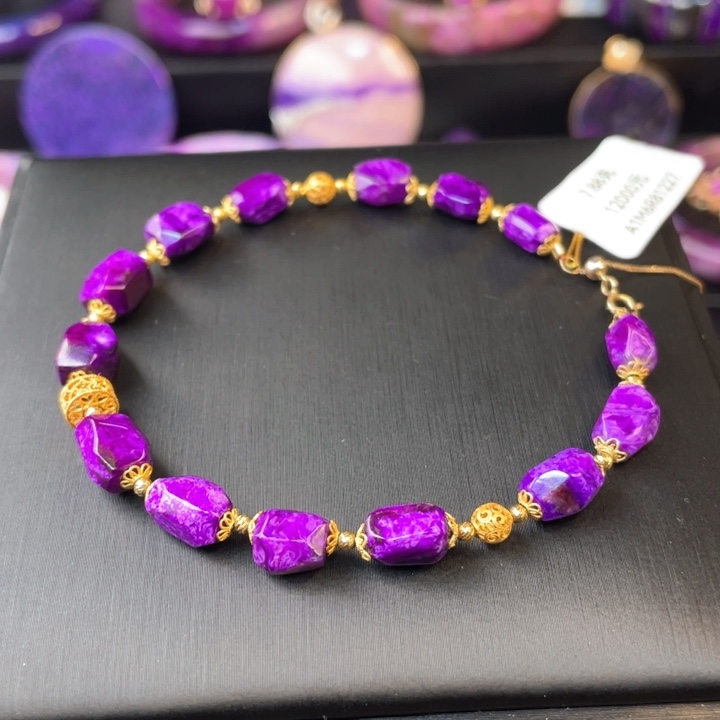 苏纪石（舒俱来）手链18K金镶嵌