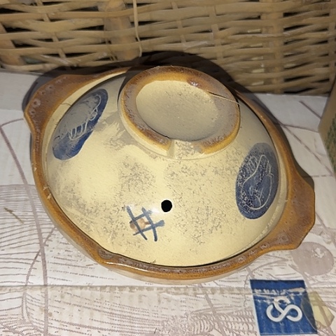 瓷片手绘猪油罐17厘米