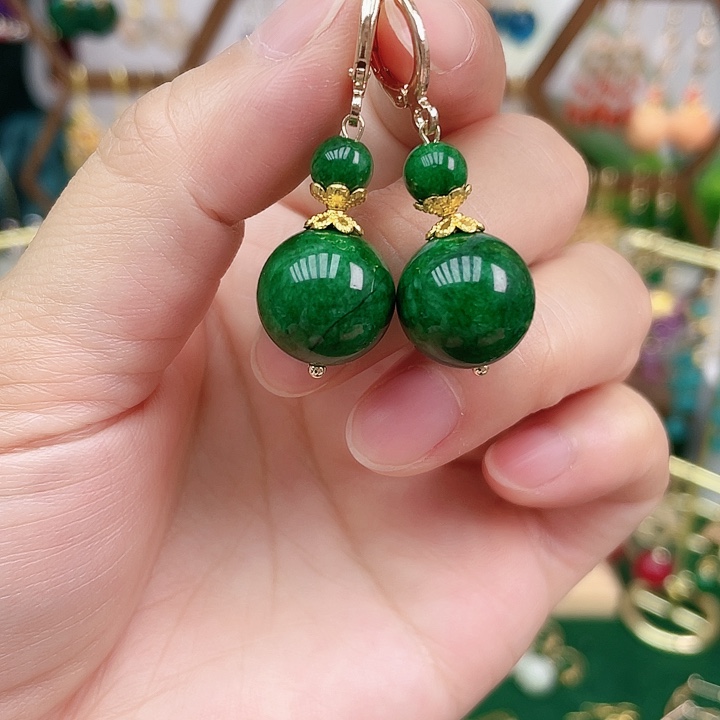 合金石英质玉耳饰