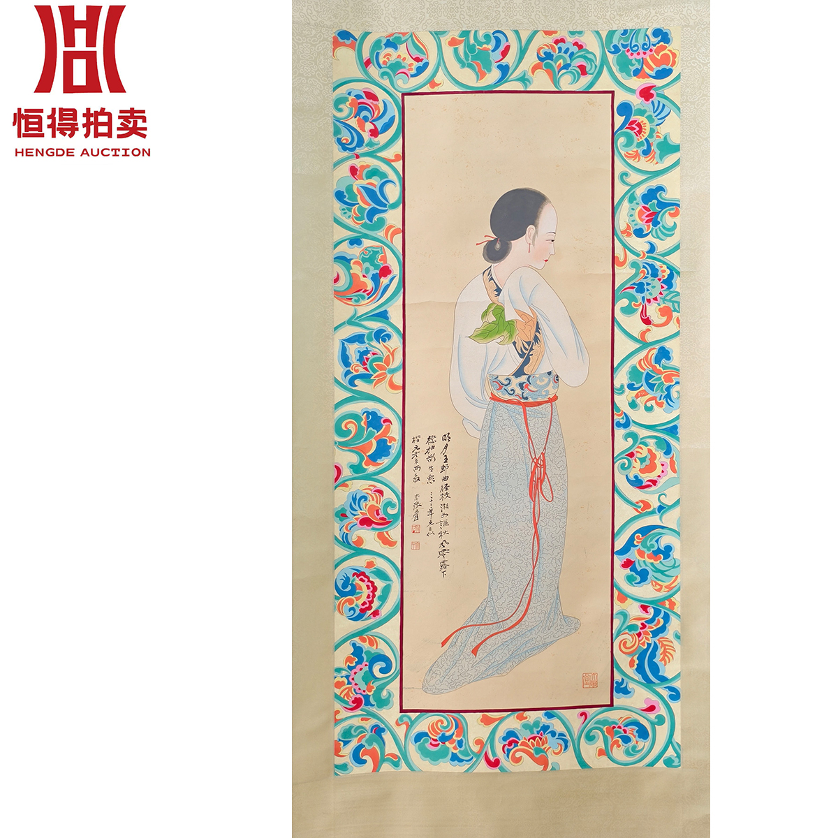 zdq绘画立轴明月110x36