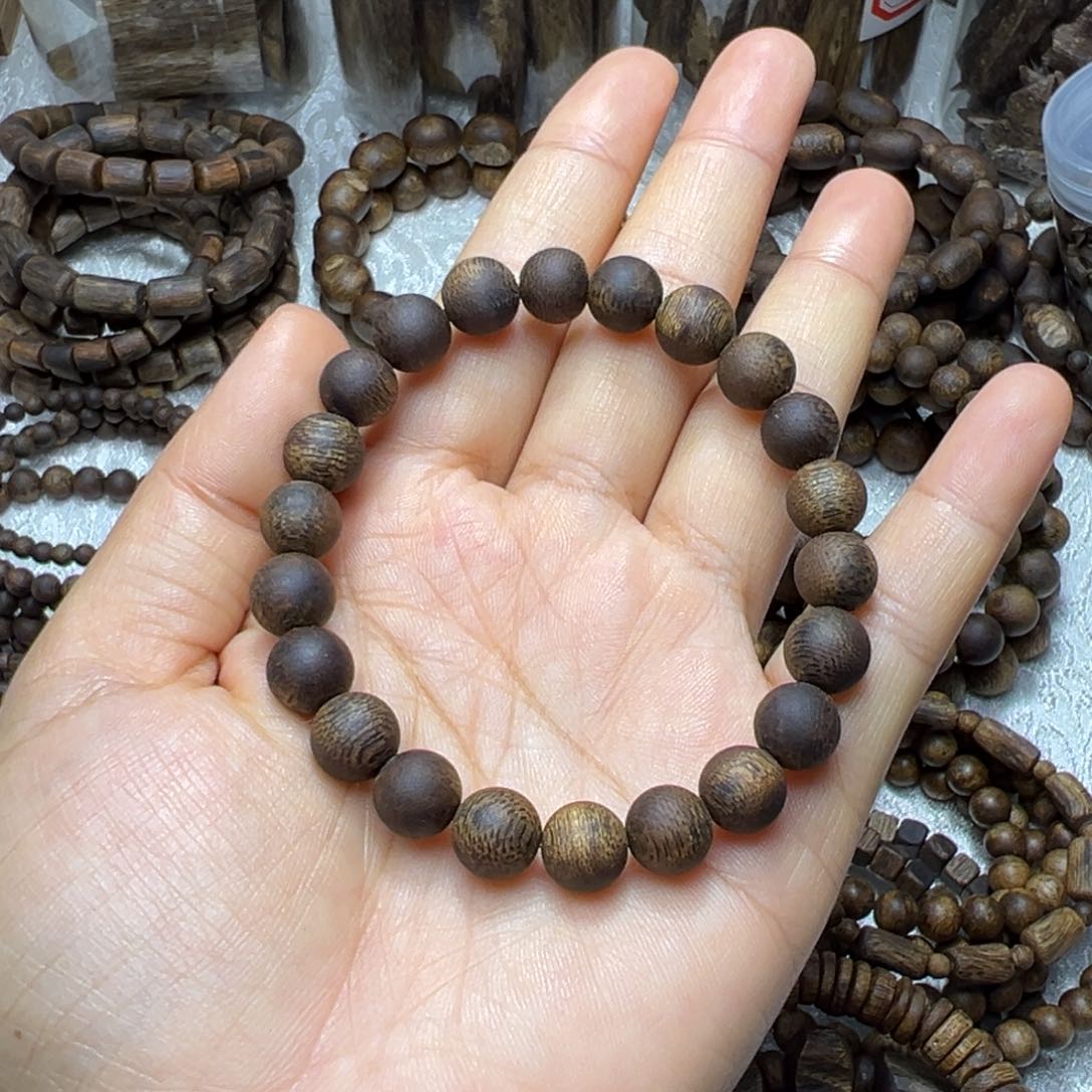 沉香手串崔卡9沉水乌身圆珠多样性发一