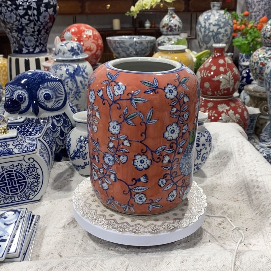 【闪购商品】摆件陶瓷直筒花瓶摆件