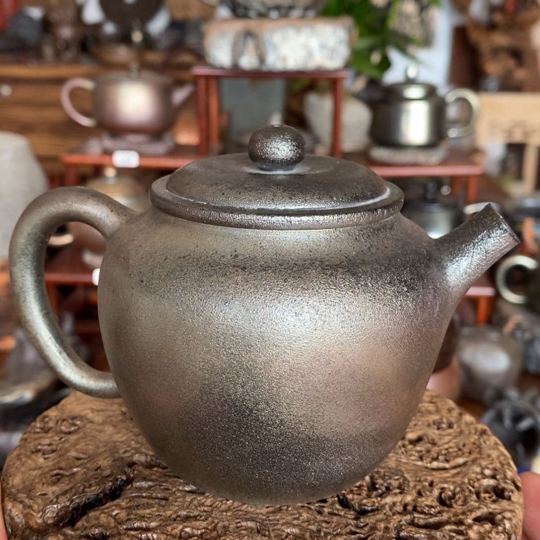 建水紫陶，纯柴烧全手工壶