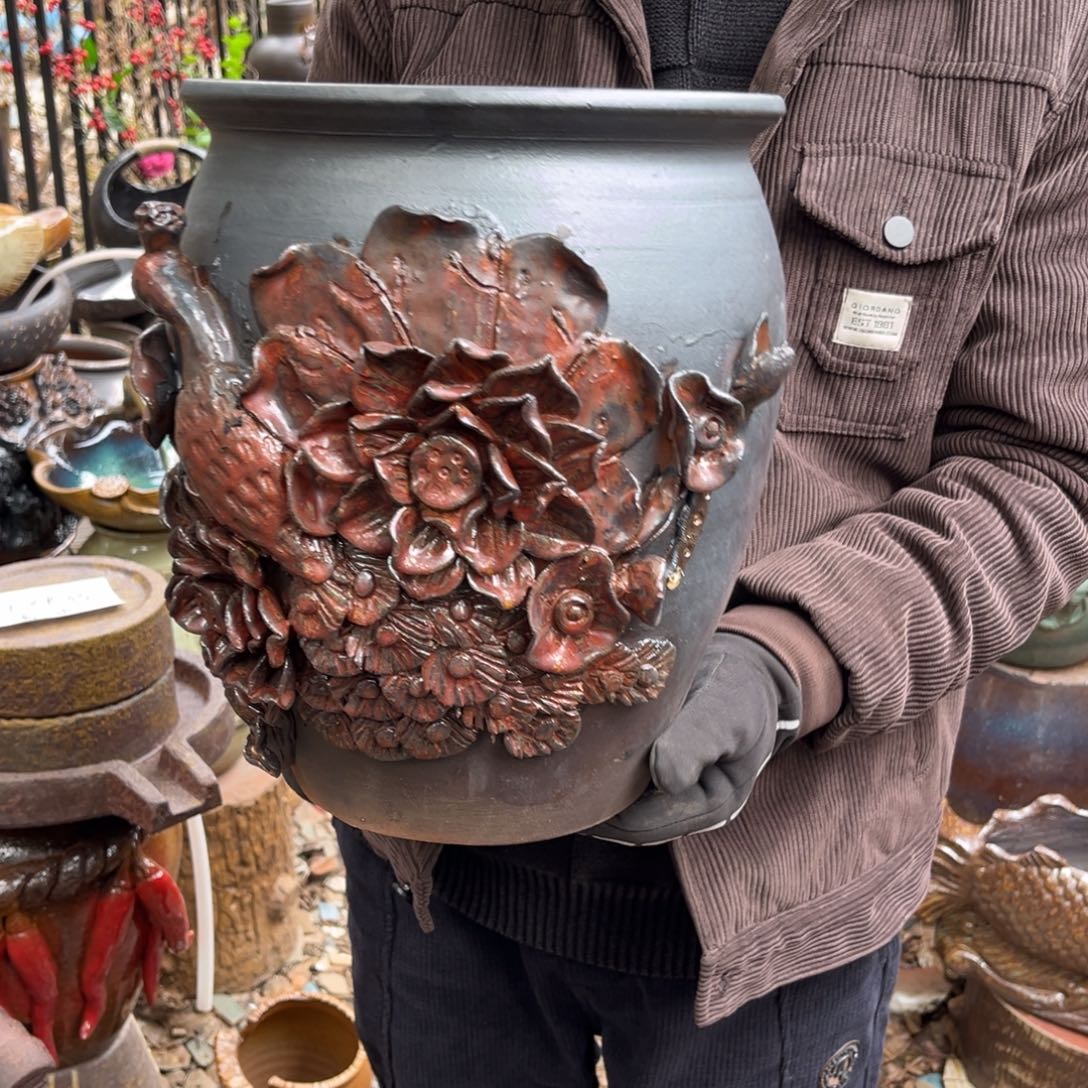 红陶高31口25有孔瑕