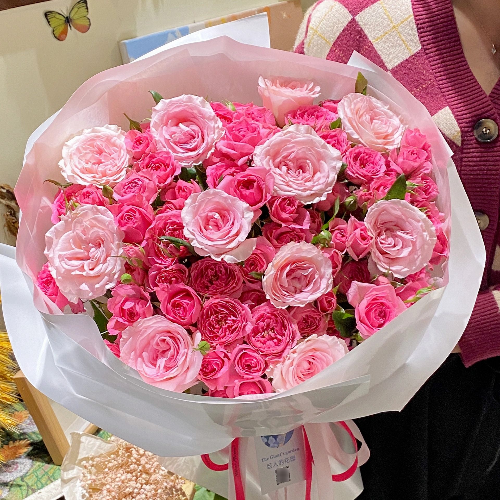【心动至上】11朵粉玫瑰混搭苏菲宝贝鲜花花束生日礼物送朋友送闺蜜送朋友生日鲜花花店送花上门