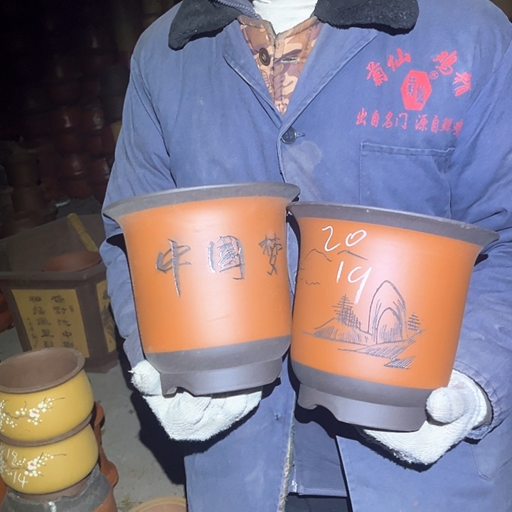 紫砂紫砂花盆也太