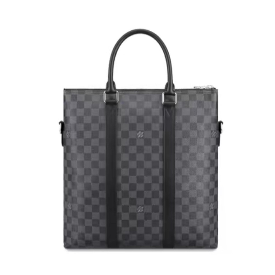 99新 LouisVuitton/路易威登 98新经典棋盘格托Tote手提包 F968