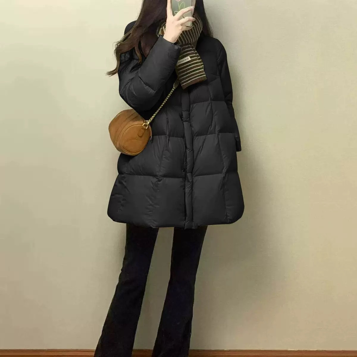 冬季小个子中长款加厚保暖时尚高级感外套2765