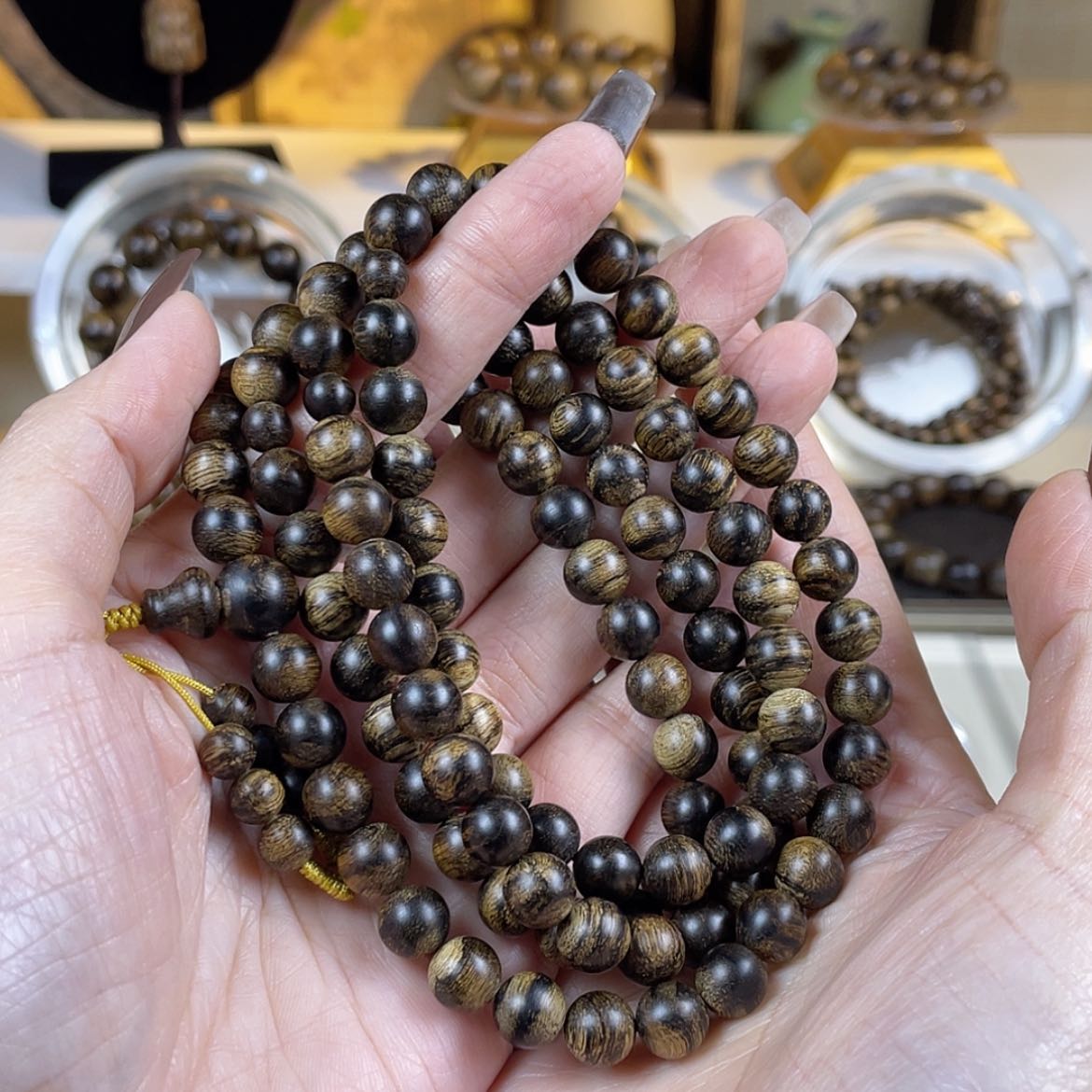 【闪购商品】沉香手串婆*花芽庄棋楠瘤疤虎斑