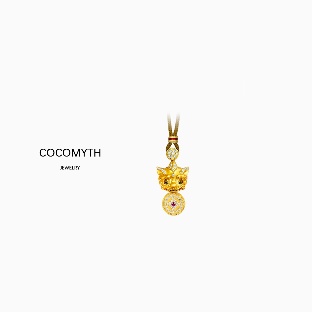 COCOMYTH 镀k金轻奢时尚眨眼睛貔貅项链J103
