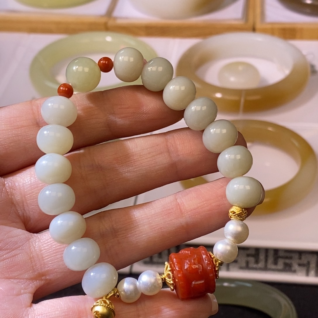 和田玉手串未镶嵌10m m
