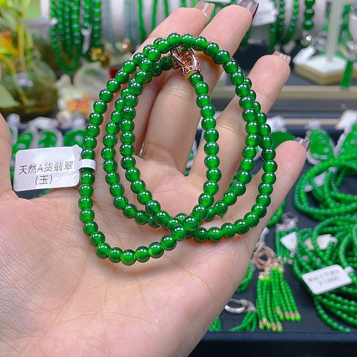 翡翠颈饰未镶嵌?****姐圆珠项链5