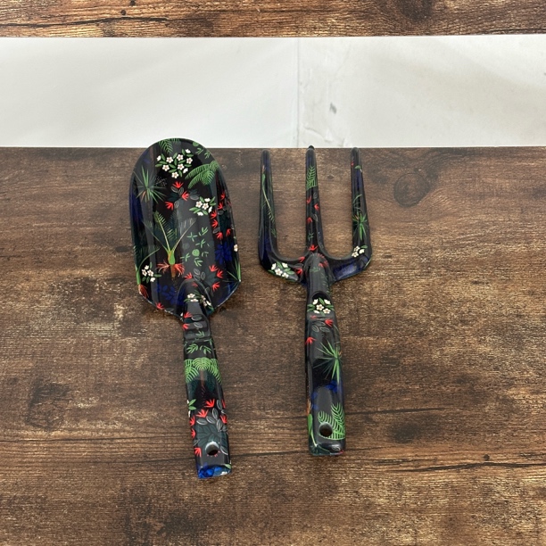 铲27cm叉26cm叶子花纹园艺赶海挖沙小铲子