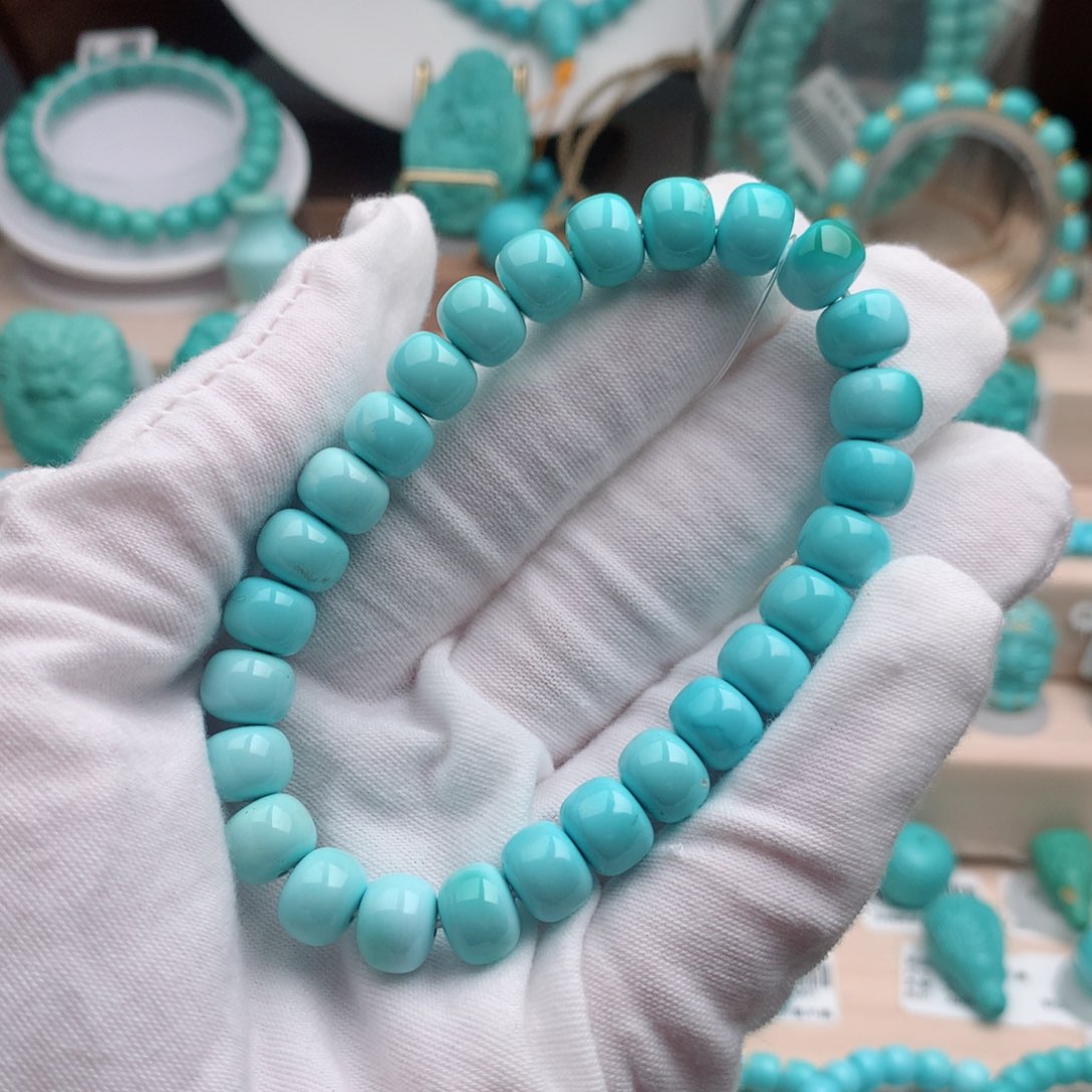 绿松石珠宝奇石未镶嵌9mm