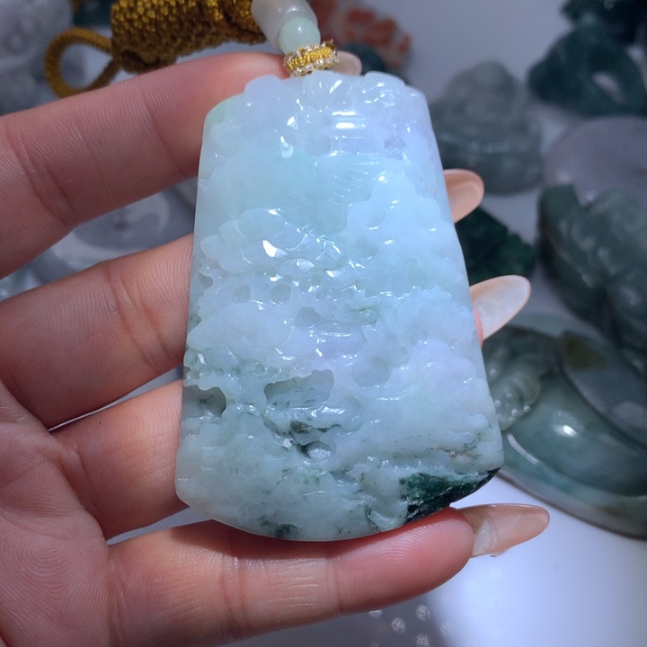 翡翠未镶嵌颈饰保真天然A货翡翠