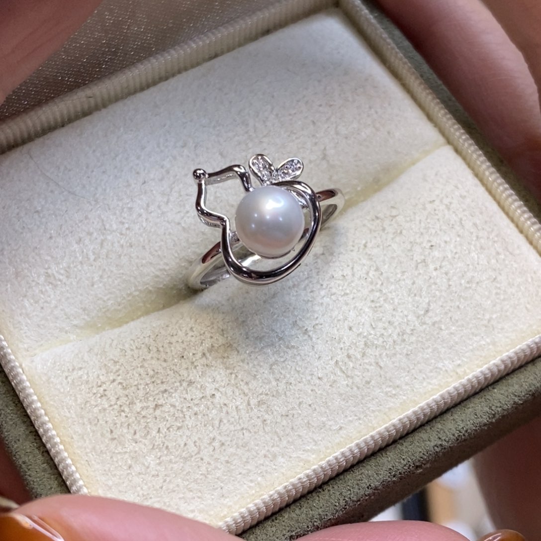 淡水珍珠戒指银S925镶嵌