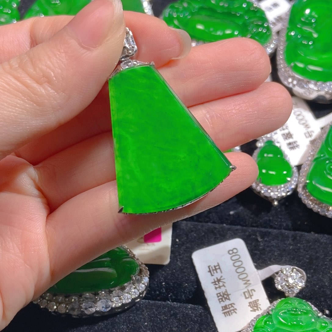 翡翠吊坠(不含链)银S925镶嵌