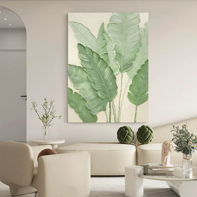 纯手绘油画【家大业大】客厅沙发背景装饰画现代简约奶油风玄关挂画