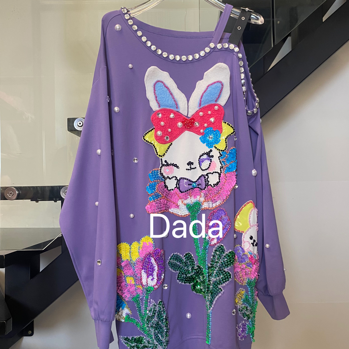 Dada设计款新款重工个性款休闲时尚百搭洋气宽松长袖T恤C15670
