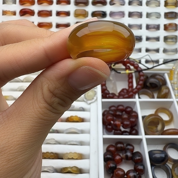 玛瑙/玉髓未镶嵌戒圈17圈福利