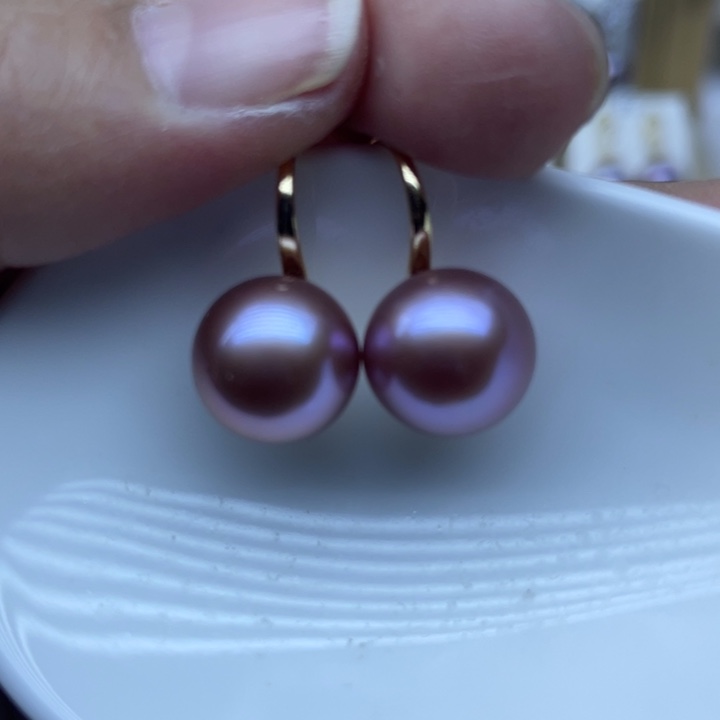 银S925镶嵌耳饰淡水珍珠